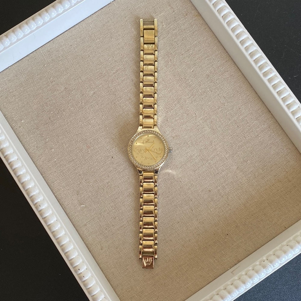 Hallmark - "Enjoy Every Moment" Gold & Pave Watch